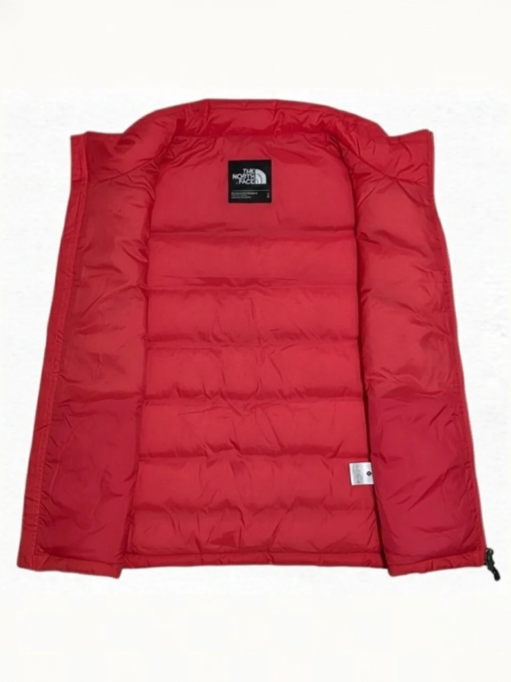 North Face Retro Plaid Vest Large Coral Red Orange Blue Down Puffer Womens Large
